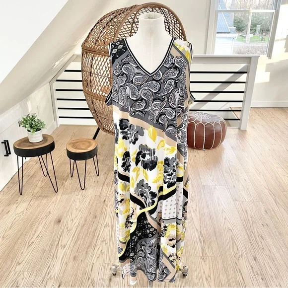 susan graver midi dress Susan Graver Regular Printed Dolce Woven Smocked Waist Midi Dress